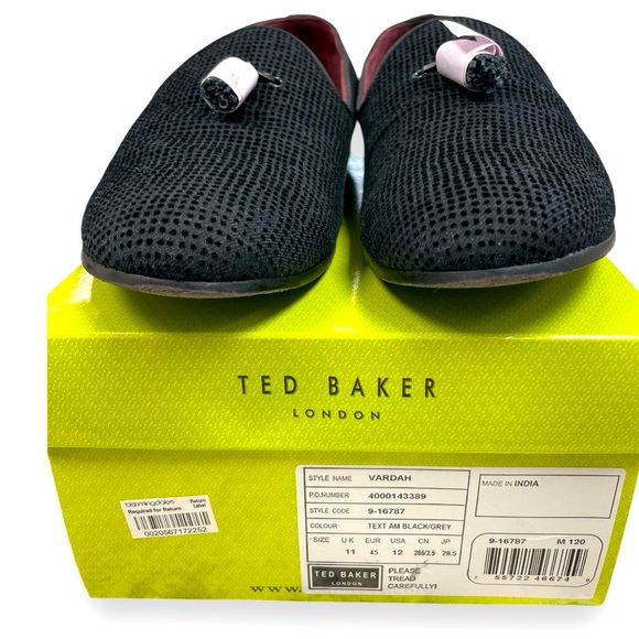 Ted Baker Vardah tassel velvet Smoking Slipper shoe. Textured bkl/grey. … - Picture 1 of 15